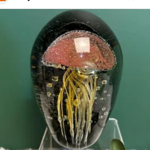 Vintage Other - vintage hand blown art glass jellyfish paperweight